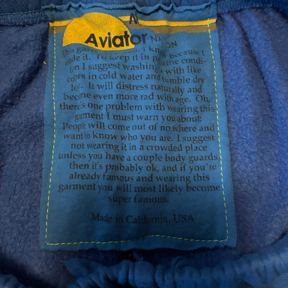 Aviator Nation blue Windy City smoke out sweatpants M - Picture 4 of 9